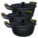 Ver imagem 1 de Jogo 3 Panelas Alumínio Batido Craqueada - 32 -34 -36 OkayShop