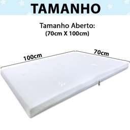 Colchonete Chiqueirinho Dobrável para bebê Infantil Com bolsa para transporte 70x100x6cm BF Colchões - 2