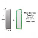 Ver imagem 4 de Placa Cabeceira 20cm X 60cm Unidade Suede Cinza