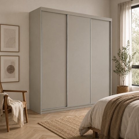 Guarda-Roupa Casal MDF BP 3 Portas 4 Gavetas Liege Panna