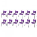 Ver imagem 1 de Cadeira Iso Base Cinza, Igreja, Escola, Escritório -violeta Kit 12 Peças