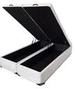 Ver imagem 2 de Cama Box Baú Casal Bipartido Sintético Branco Com Pistão A Gás