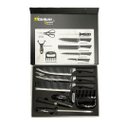 Ver imagem 1 de Kit para Churrasco Facas Titanium 8 Pçs Premium Gourmet Inox:preto