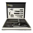 Ver imagem 3 de Kit para Churrasco Facas Titanium 8 Pçs Premium Gourmet Inox:preto