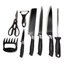 Ver imagem 4 de Kit para Churrasco Facas Titanium 8 Pçs Premium Gourmet Inox:preto