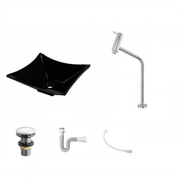 Kit Cuba L30 com Torneira Link 1062 Metal e Válvula Click 1 1/2" + Sifão PVC e Flexível Compace - 2