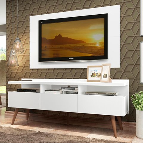 Rack Madesa Londres e Painel para Tv até 55 Polegadas - Branco