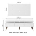 Ver imagem 3 de Rack Madesa Londres e Painel para Tv até 55 Polegadas - Branco