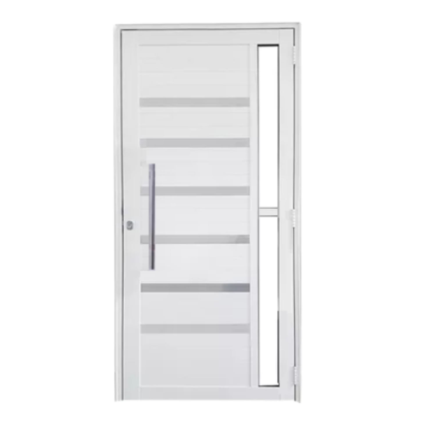 porta de aluminio branco 210X80LAMBRIL C/VIDRO DIREITA