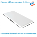 Ver imagem 4 de Prateleira Mesa Mdf 15mm 120x30 Recorte Placa Painel Chapa Branco Cód.1301