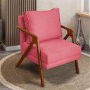 Ver imagem 2 de Poltrona Decorativa para Sala Recepção Consultório Reforçada em Madeira Maciça Shine Suede