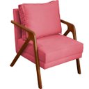Ver imagem 1 de Poltrona Decorativa para Sala Recepção Consultório Reforçada em Madeira Maciça Shine Suede