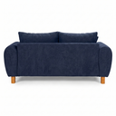 Ver imagem 2 de Sofa Living 185cm Tecido Boucle Almofadas Soltas Pes em Madeira: Azul