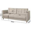Ver imagem 4 de Sofá Living Viena 2 Lugares 170cm para Sala Recepção Consultório Linho - Sofa Store:linho Bege Claro