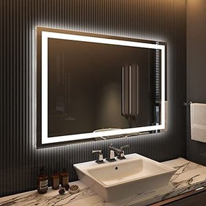 Espelho jateado iluminado com led frio 80x100cm Woodglass 80x100 jato frio