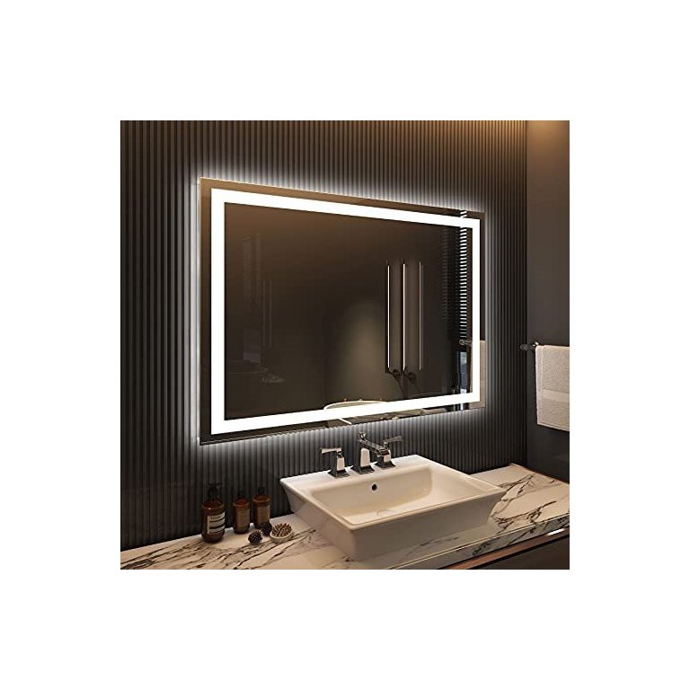 Espelho jateado iluminado com led frio 80x100cm Woodglass 80x100 jato frio