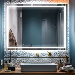 Espelho jateado iluminado com led frio 80x100cm Woodglass 80x100 jato frio - 11