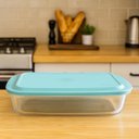 Ver imagem 3 de Assadeira Lasanheira Marinex com Tampa Azul 3,7 Litros - Nadir R6537