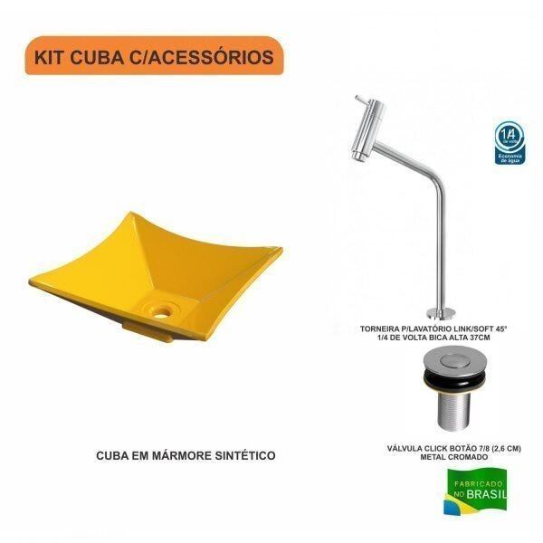 Kit Cuba L30 com Torneira Link 1062 Metal e Válvula Click 1"B Compace - 3