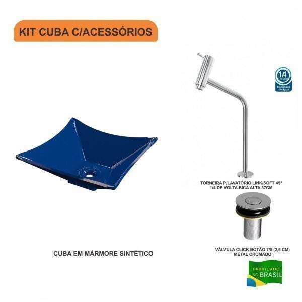Kit Cuba L30 com Torneira Link 1062 Metal e Válvula Click 1"B Compace - 3