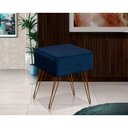Ver imagem 1 de Puff Decorativo Luna Com Pé De Ferro Suede Azul
