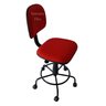 Cadeira Secretaria com Regulagem de Altura - Base de Ferro - Rodízio e Apoio de Pé Tecido Vermelho - 2