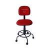 Cadeira Secretaria com Regulagem de Altura - Base de Ferro - Rodízio e Apoio de Pé Tecido Vermelho - 1