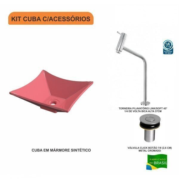 Kit Cuba L30 com Torneira Link 1062 Metal e Válvula Click 1"B Compace - 3