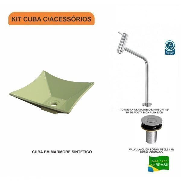 Kit Cuba L30 com Torneira Link 1062 Metal e Válvula Click 1"B Compace - 3