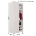 Ver imagem 3 de Guarda-Roupa Modulado Canto com Pé 1 Porta Fortaleza Branco