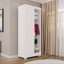 Ver imagem 1 de Guarda-Roupa Modulado Canto com Pé 1 Porta Fortaleza Branco