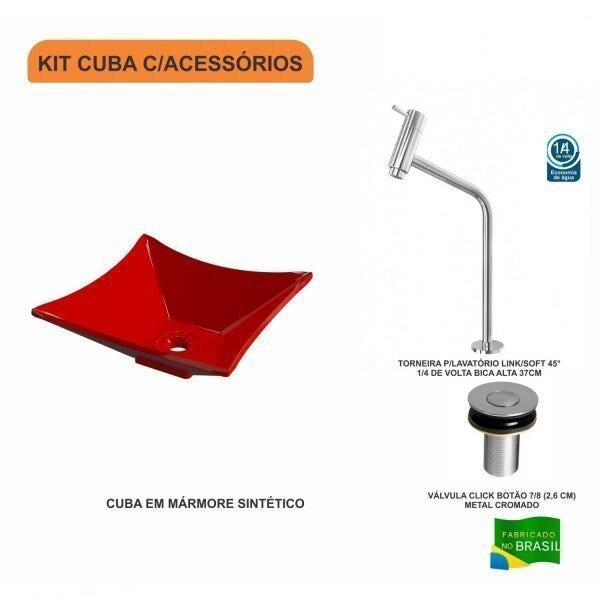 Kit Cuba L30 com Torneira Link 1062 Metal e Válvula Click 1"B Compace - 3