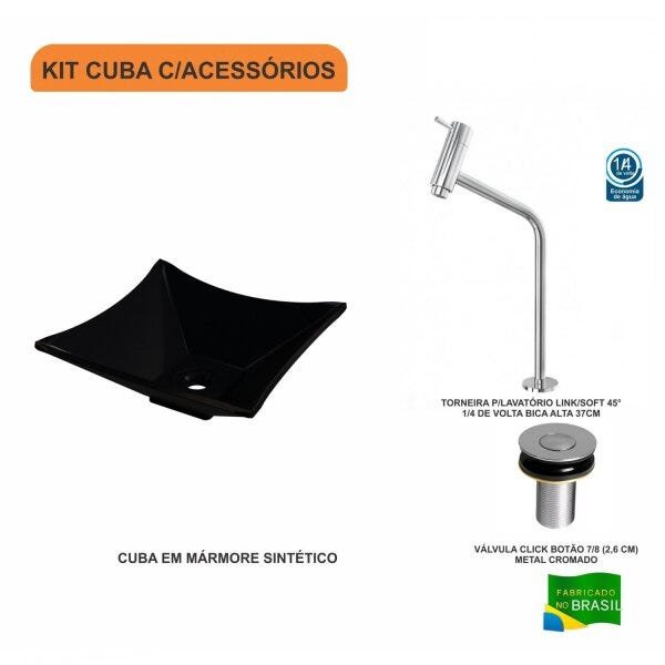 Kit Cuba L30 com Torneira Link 1062 Metal e Válvula Click 1"B Compace - 3