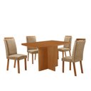 Ver imagem 2 de Mesa de Jantar Olímpia 120cm Tampo MDF Laminado Canto Copo com 4 Cadeiras Lorena