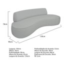 Ver imagem 2 de Sofá Curvo 2 Lugares Orgânico Recepção Sala Amsterdã 130cm Bouclé Adj Decor Cinza