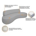 Ver imagem 3 de Sofá Curvo 2 Lugares Orgânico Recepção Sala Amsterdã 130cm Bouclé Adj Decor Cinza