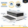 Cama Box Baú com Colchão de Espuma D33 Pillow Top Resistence + Auxiliar Unique Solteiro 88cm - 3