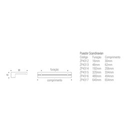 Puxador Scandinavian 48mm Cromado Zen Design Zp4313.1 - 2