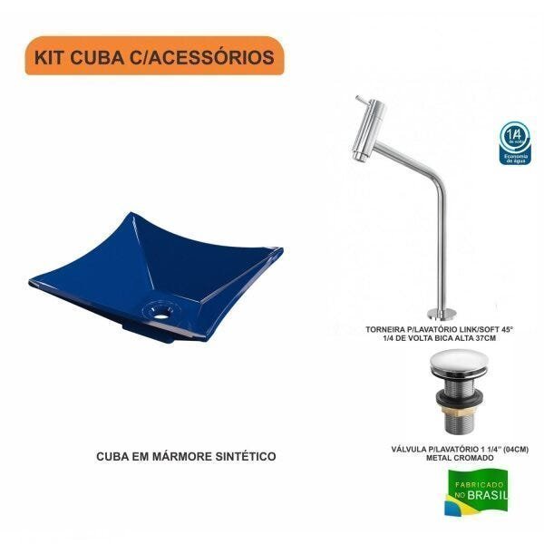 Kit Cuba L30 com Torneira Link 1062 Metal e Válvula Click 1 1/2" Compace - 3