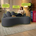Ver imagem 5 de Sofá Veda 1,88m Xpand Tech Tecido Bouclê Cinza Escuro Cama Inbox