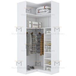 MÓDULO CLOSET CANTO A250XLX108XLY98 C/ NICHOS E CABIDEIRO M481.B MUNDI MOVEIS - 3