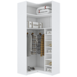 MÓDULO CLOSET CANTO A250XLX108XLY98 C/ NICHOS E CABIDEIRO M481.B MUNDI MOVEIS - 1
