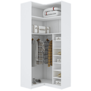 MÓDULO CLOSET CANTO A250XLX108XLY98 C/ NICHOS E CABIDEIRO M481.B MUNDI MOVEIS