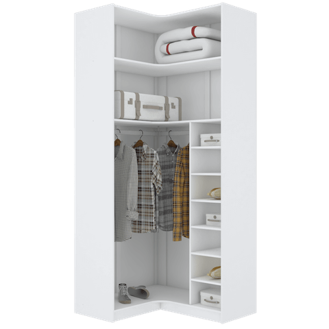 MÓDULO CLOSET CANTO A250XLX108XLY98 C/ NICHOS E CABIDEIRO M481.B MUNDI MOVEIS