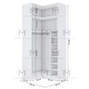 Ver imagem 2 de MÓDULO CLOSET CANTO A250XLX108XLY98 C/ NICHOS E CABIDEIRO M481.B MUNDI MOVEIS