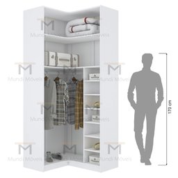 MÓDULO CLOSET CANTO A250XLX108XLY98 C/ NICHOS E CABIDEIRO M481.B MUNDI MOVEIS - 5