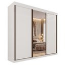Ver imagem 1 de Guarda-Roupa Veneza 3 Portas 4 Gavetas Espelho MDF Valverde
