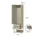 Ver imagem 4 de Conjunto de Módulos Guarda-roupa P/closet Industrial Olivar 1 Porta 4 Gavetas 108cm - Off White