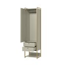 Ver imagem 1 de Conjunto de Módulos Guarda-roupa P/closet Industrial Olivar 1 Porta 4 Gavetas 108cm - Off White