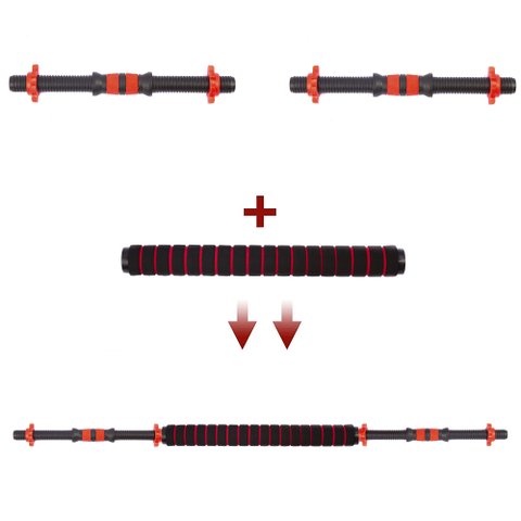 Barra Supino Halter com Rosca e Conector Kit 2 em 1 Yangfit